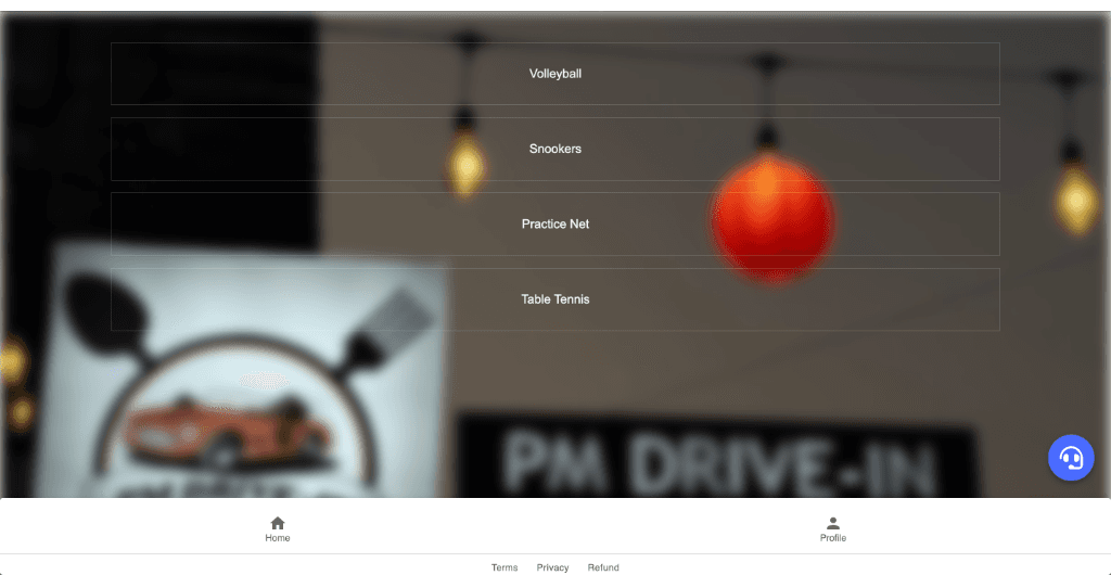 Screenshot of PM Drive-In Main Website